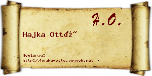 Hajka Ottó névjegykártya